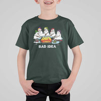 Christmas Snowman Campfire T Shirt For Kid Bad Idea Melting Snowman Family Roasting Marshmallows - Wonder Print Shop