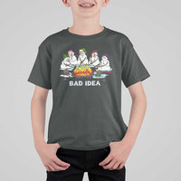 Christmas Snowman Campfire T Shirt For Kid Bad Idea Melting Snowman Family Roasting Marshmallows - Wonder Print Shop