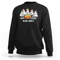 Christmas Snowman Campfire Sweatshirt Bad Idea Melting Snowman Family Roasting Marshmallows - Wonder Print Shop