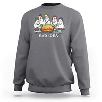 Christmas Snowman Campfire Sweatshirt Bad Idea Melting Snowman Family Roasting Marshmallows - Wonder Print Shop