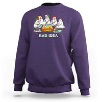 Christmas Snowman Campfire Sweatshirt Bad Idea Melting Snowman Family Roasting Marshmallows - Wonder Print Shop