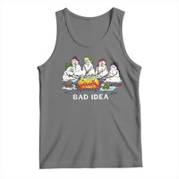 Christmas Snowman Campfire Tank Top Bad Idea Melting Snowman Family Roasting Marshmallows - Wonder Print Shop