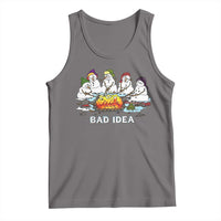 Christmas Snowman Campfire Tank Top Bad Idea Melting Snowman Family Roasting Marshmallows - Wonder Print Shop