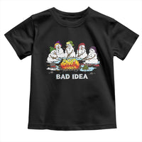 Christmas Snowman Campfire Toddler T Shirt Bad Idea Melting Snowman Family Roasting Marshmallows - Wonder Print Shop
