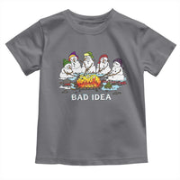 Christmas Snowman Campfire Toddler T Shirt Bad Idea Melting Snowman Family Roasting Marshmallows - Wonder Print Shop