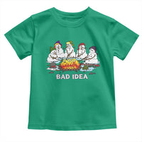 Christmas Snowman Campfire Toddler T Shirt Bad Idea Melting Snowman Family Roasting Marshmallows - Wonder Print Shop