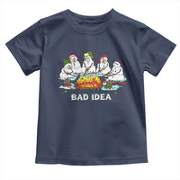 Christmas Snowman Campfire Toddler T Shirt Bad Idea Melting Snowman Family Roasting Marshmallows - Wonder Print Shop