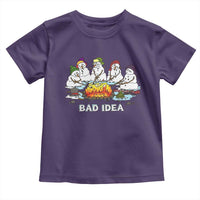 Christmas Snowman Campfire Toddler T Shirt Bad Idea Melting Snowman Family Roasting Marshmallows - Wonder Print Shop