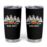 Christmas Snowman Campfire Tumbler Cup Bad Idea Melting Snowman Family Roasting Marshmallows - Wonder Print Shop
