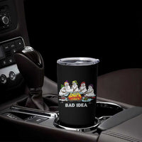 Christmas Snowman Campfire Tumbler Cup Bad Idea Melting Snowman Family Roasting Marshmallows - Wonder Print Shop