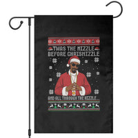 Funny Rapper Christmas Garden Flag Gangsta Twas the Nizzle Before Chrismizzle Ugly Xmas - Wonder Print Shop