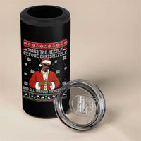 Funny Rapper Christmas 4 in 1 Can Cooler Tumbler Gangsta Twas the Nizzle Before Chrismizzle Ugly Xmas - Wonder Print Shop