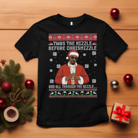 Funny Rapper Christmas T Shirt Gangsta Twas the Nizzle Before Chrismizzle Ugly Xmas - Wonder Print Shop