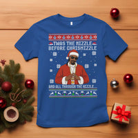 Funny Rapper Christmas T Shirt Gangsta Twas the Nizzle Before Chrismizzle Ugly Xmas - Wonder Print Shop