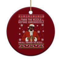 Funny Rapper Christmas Ceramic Ornament Gangsta Twas the Nizzle Before Chrismizzle Ugly Xmas - Wonder Print Shop