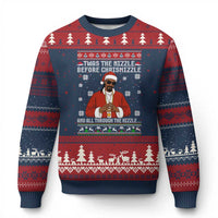 Funny Rapper Xmas Ugly Christmas Sweater Gangsta Twas the Nizzle Before Chrismizzle Ugly Xmas - Wonder Print Shop