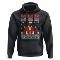 Funny Rapper Christmas Hoodie Gangsta Twas the Nizzle Before Chrismizzle Ugly Xmas - Wonder Print Shop