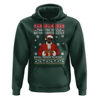 Funny Rapper Christmas Hoodie Gangsta Twas the Nizzle Before Chrismizzle Ugly Xmas - Wonder Print Shop