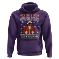 Funny Rapper Christmas Hoodie Gangsta Twas the Nizzle Before Chrismizzle Ugly Xmas - Wonder Print Shop