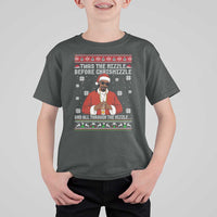 Funny Rapper Christmas T Shirt For Kid Gangsta Twas the Nizzle Before Chrismizzle Ugly Xmas - Wonder Print Shop