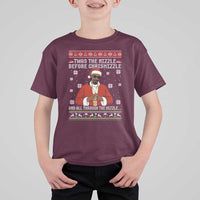 Funny Rapper Christmas T Shirt For Kid Gangsta Twas the Nizzle Before Chrismizzle Ugly Xmas - Wonder Print Shop
