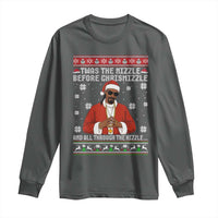 Funny Rapper Christmas Long Sleeve Shirt Gangsta Twas the Nizzle Before Chrismizzle Ugly Xmas - Wonder Print Shop
