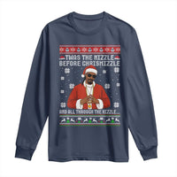 Funny Rapper Christmas Long Sleeve Shirt Gangsta Twas the Nizzle Before Chrismizzle Ugly Xmas - Wonder Print Shop