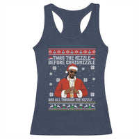 Funny Rapper Christmas Racerback Tank Top Gangsta Twas the Nizzle Before Chrismizzle Ugly Xmas - Wonder Print Shop