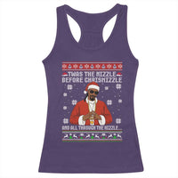 Funny Rapper Christmas Racerback Tank Top Gangsta Twas the Nizzle Before Chrismizzle Ugly Xmas - Wonder Print Shop