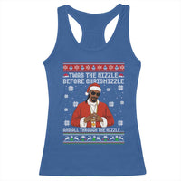 Funny Rapper Christmas Racerback Tank Top Gangsta Twas the Nizzle Before Chrismizzle Ugly Xmas - Wonder Print Shop