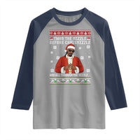 Funny Rapper Christmas Raglan Shirt Gangsta Twas the Nizzle Before Chrismizzle Ugly Xmas - Wonder Print Shop