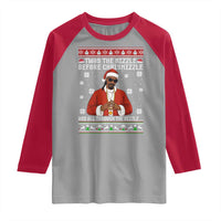 Funny Rapper Christmas Raglan Shirt Gangsta Twas the Nizzle Before Chrismizzle Ugly Xmas - Wonder Print Shop