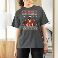 Funny Rapper Christmas T Shirt For Women Gangsta Twas the Nizzle Before Chrismizzle Ugly Xmas - Wonder Print Shop