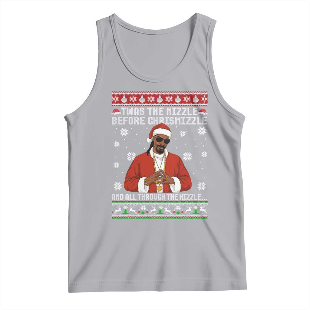 Funny Rapper Christmas Tank Top Gangsta Twas the Nizzle Before Chrismizzle Ugly Xmas - Wonder Print Shop