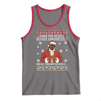 Funny Rapper Christmas Tank Top Gangsta Twas the Nizzle Before Chrismizzle Ugly Xmas - Wonder Print Shop