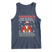 Funny Rapper Christmas Tank Top Gangsta Twas the Nizzle Before Chrismizzle Ugly Xmas - Wonder Print Shop