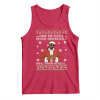 Funny Rapper Christmas Tank Top Gangsta Twas the Nizzle Before Chrismizzle Ugly Xmas - Wonder Print Shop