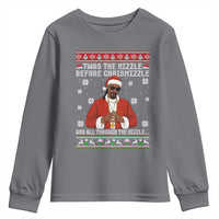Funny Rapper Christmas Youth Sweatshirt Gangsta Twas the Nizzle Before Chrismizzle Ugly Xmas - Wonder Print Shop