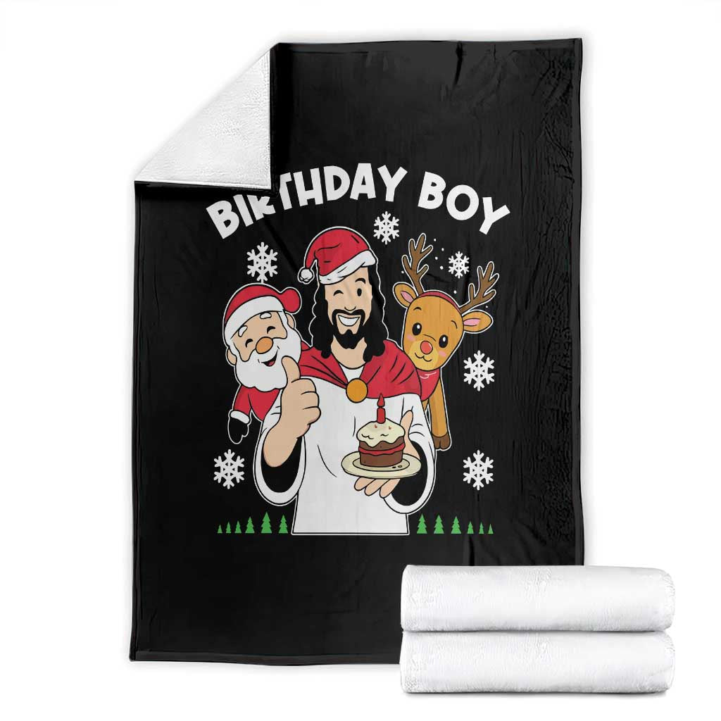 Birthday Boy Jesus Christmas Throw Blanket Christian Xmas - Wonder Print Shop