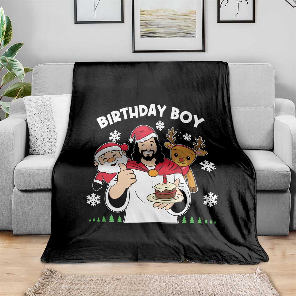 Birthday Boy Jesus Christmas Throw Blanket Christian Xmas - Wonder Print Shop
