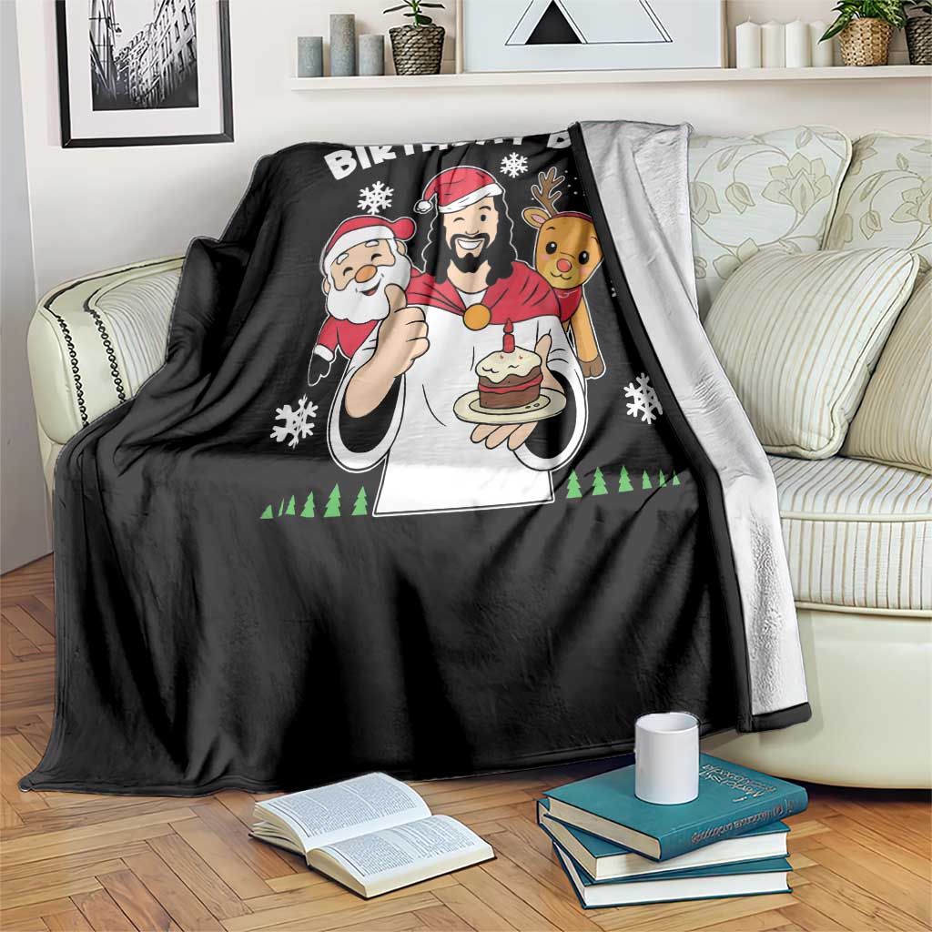 Birthday Boy Jesus Christmas Throw Blanket Christian Xmas - Wonder Print Shop