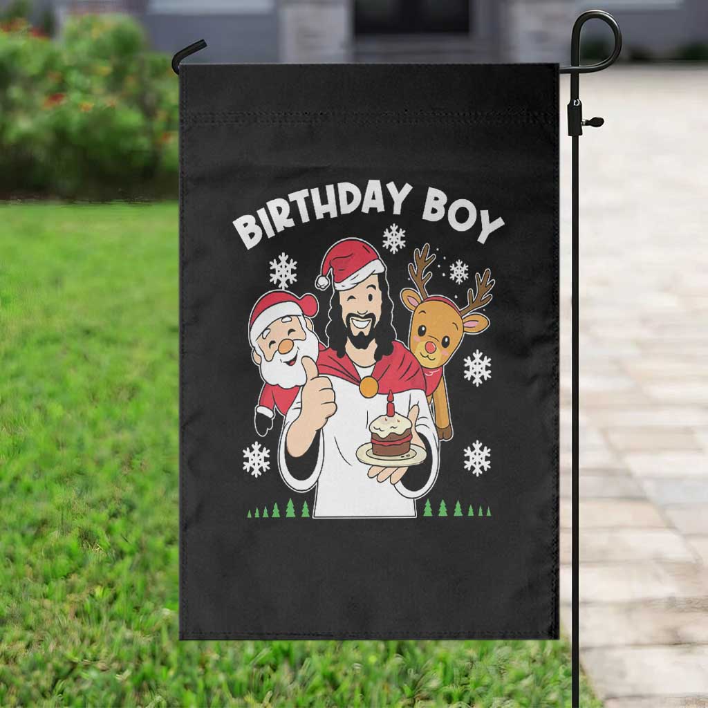 Birthday Boy Jesus Christmas Garden Flag Christian Xmas - Wonder Print Shop