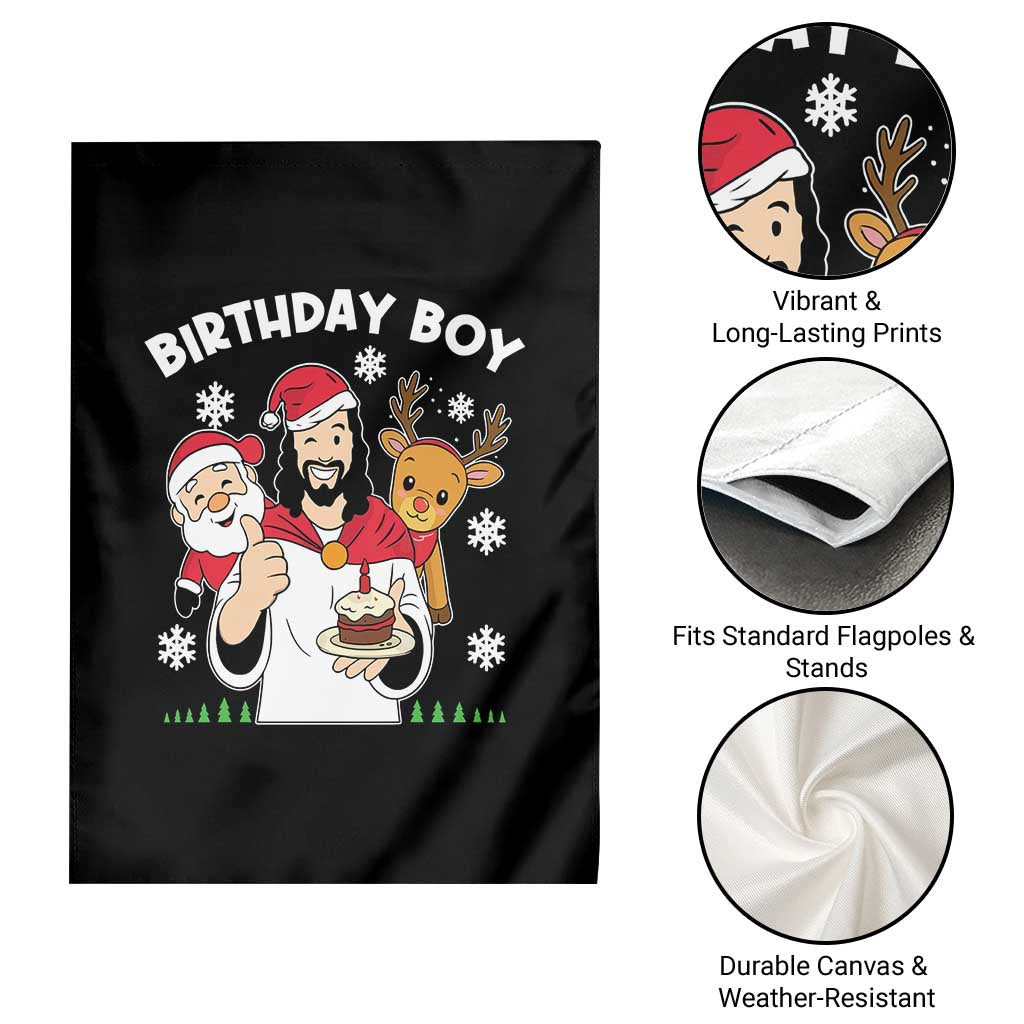 Birthday Boy Jesus Christmas Garden Flag Christian Xmas - Wonder Print Shop