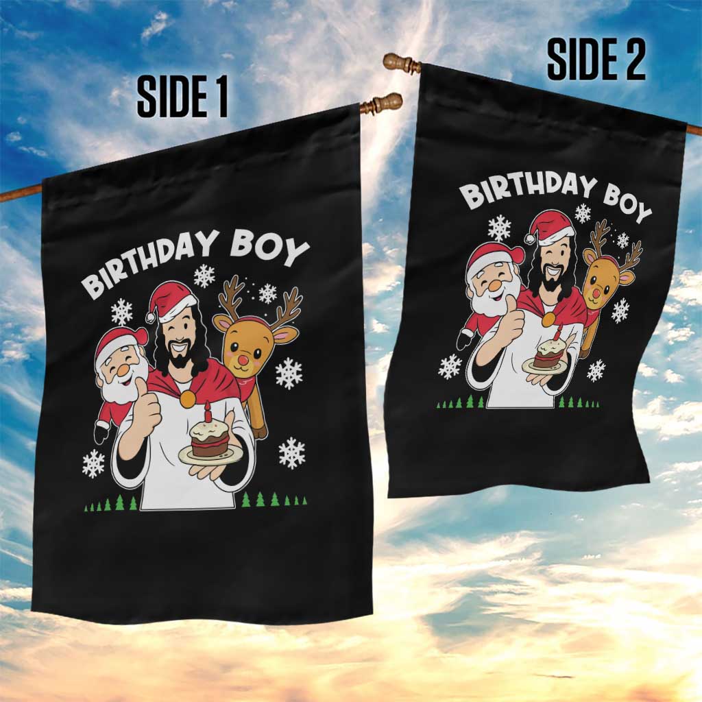 Birthday Boy Jesus Christmas Garden Flag Christian Xmas - Wonder Print Shop