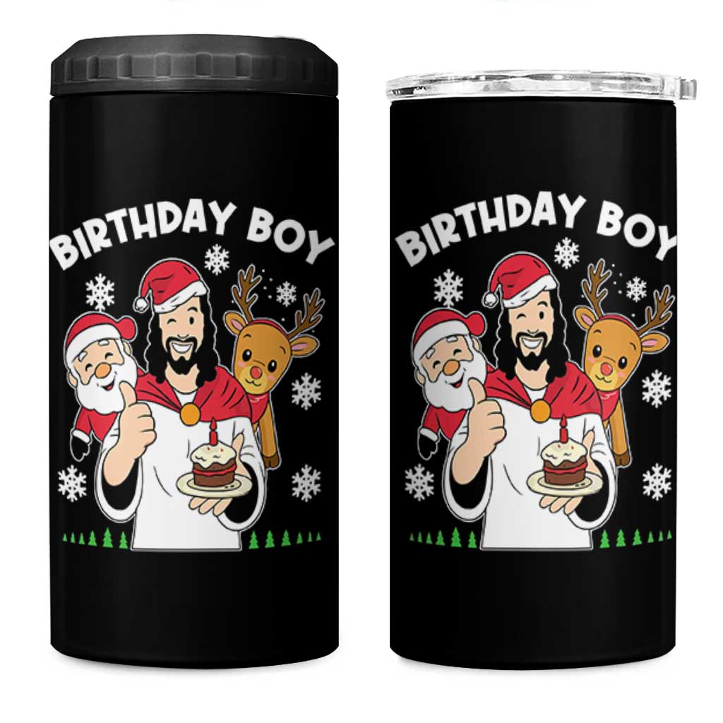 Birthday Boy Jesus Christmas 4 in 1 Can Cooler Tumbler Christian Xmas - Wonder Print Shop