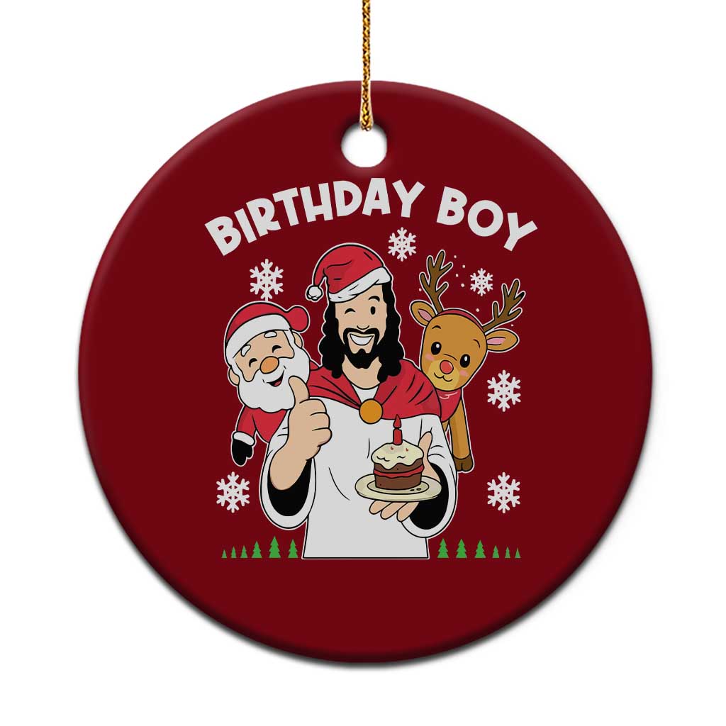 Birthday Boy Jesus Christmas Ceramic Ornament Christian Xmas - Wonder Print Shop