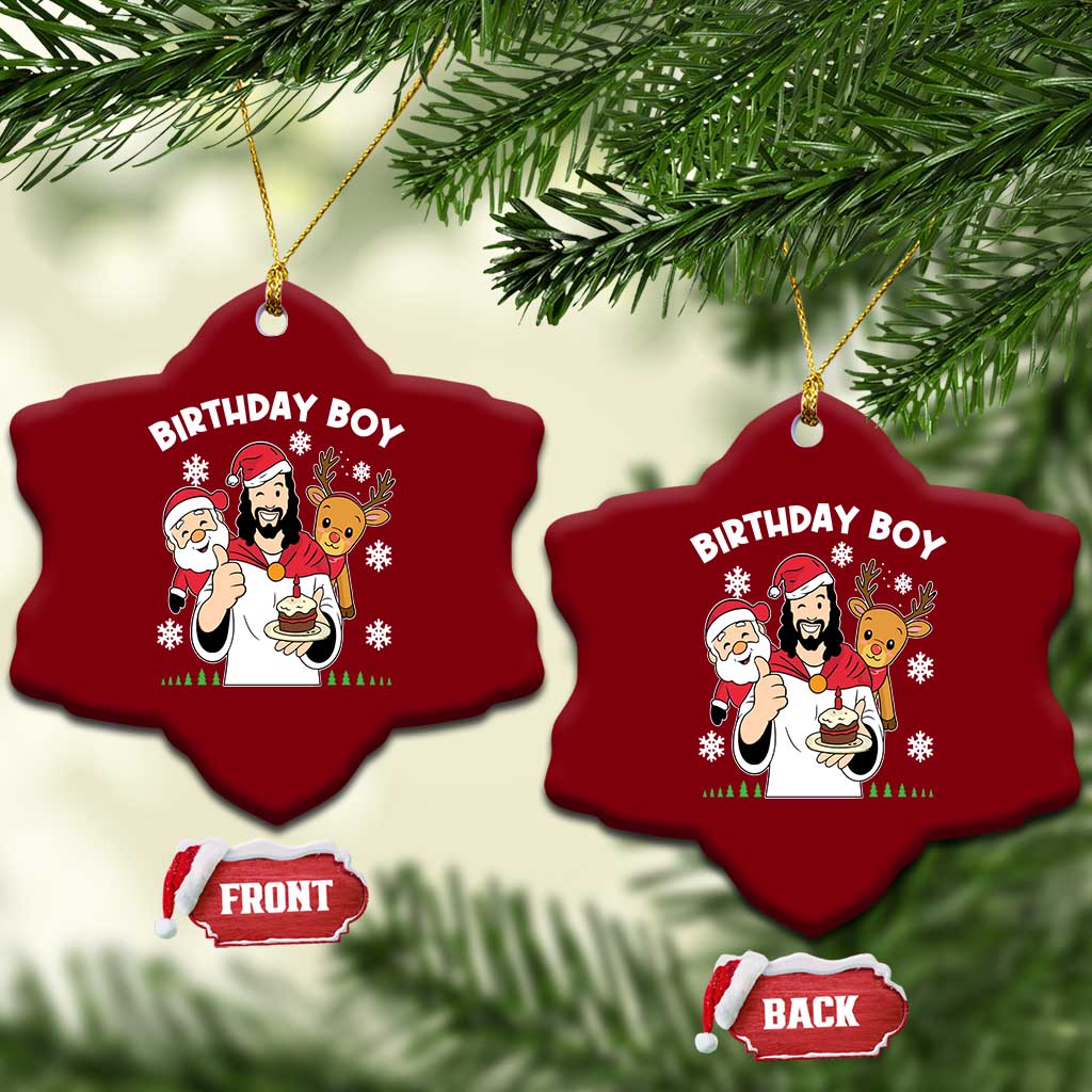 Birthday Boy Jesus Christmas Ceramic Ornament Christian Xmas - Wonder Print Shop