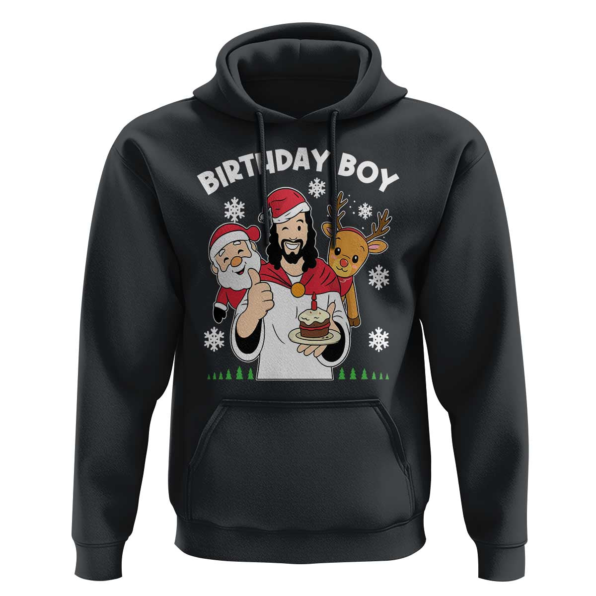 Birthday Boy Jesus Christmas Hoodie Christian Xmas - Wonder Print Shop