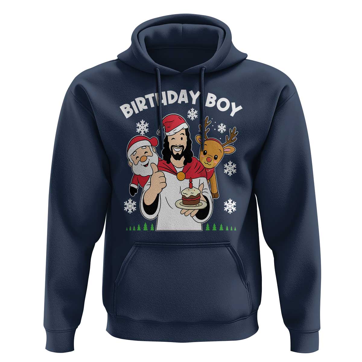 Birthday Boy Jesus Christmas Hoodie Christian Xmas - Wonder Print Shop