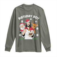 Birthday Boy Jesus Christmas Long Sleeve Shirt Christian Xmas - Wonder Print Shop